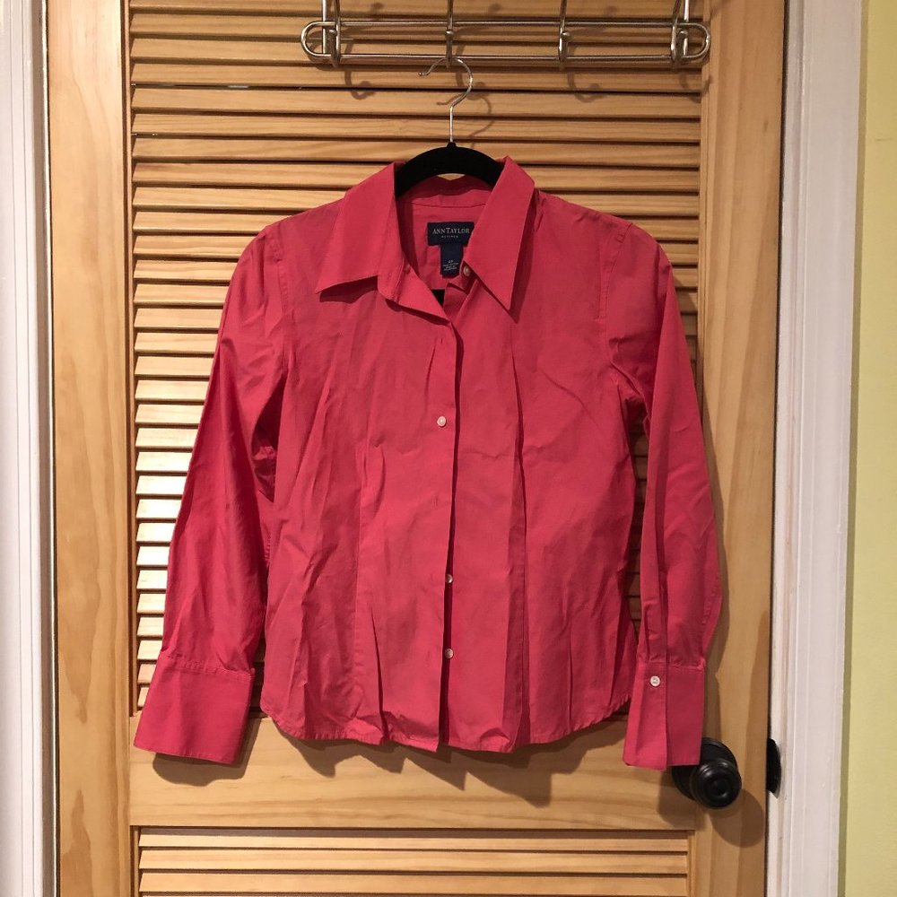 Ann Taylor pink button down shirt